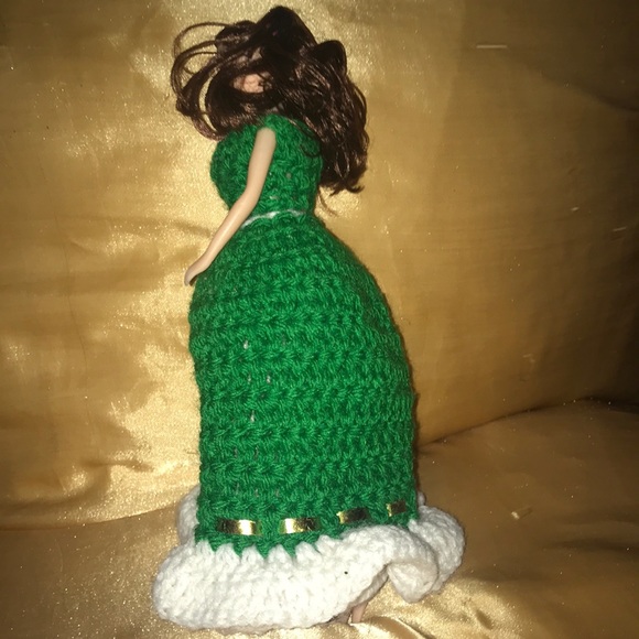 Hand Crafted Green & White St Patty’s/ Xmas Collectible Doll for Bed or Chair - Picture 2 of 4